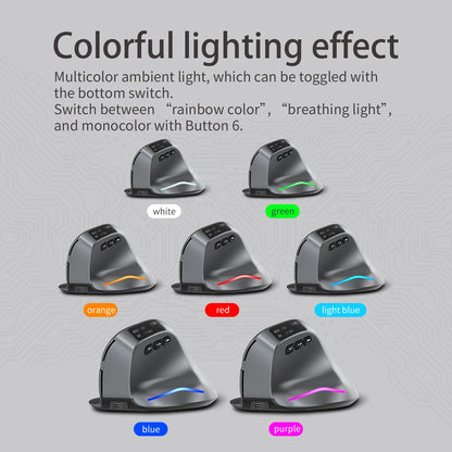 ZELOTES F-26C Vertical Wireless Bluetooth Mouse, Ergonomic Silent Rechargeable Mouse with LED Display, 3200 DPI Wireless Gaming Mouse for PC & Laptop
