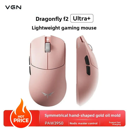VGN Dragonfly F2 ProMax/Ultra esport gamer egér 42000DPI 0.125ms CSGO-hoz, alacsony késleltetésű, vezetékes/vezeték nélküli, dupla 8K, 3 mód, PAW3395/3950