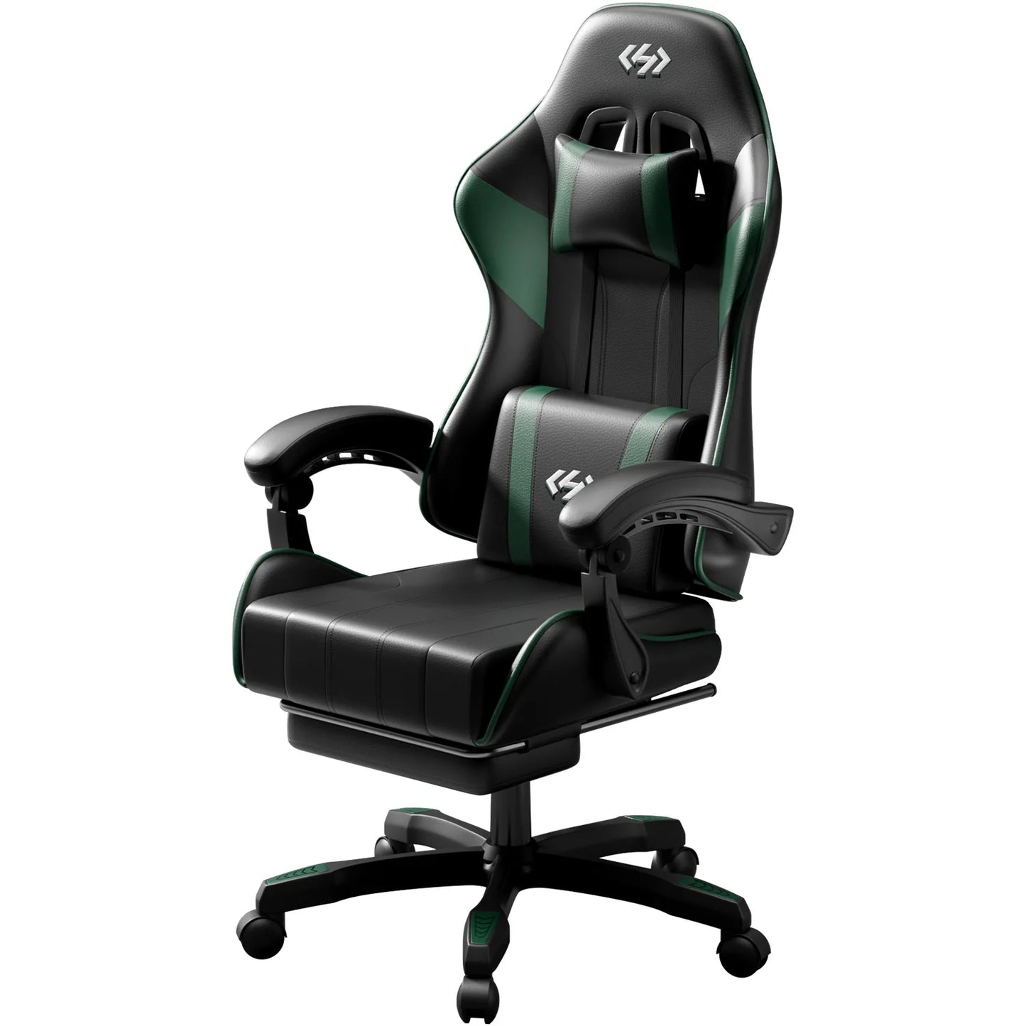 Ergonomic Gaming Chair with Footrest and Headrest, Adjustable Computer Office Chair with Reclining Backrest, Comfortable Desk Chair for Adults