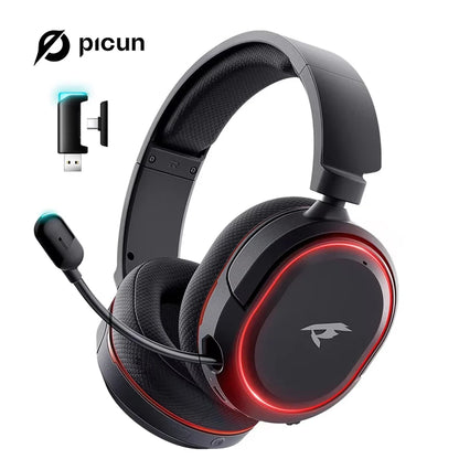Picun G2 Wireless Gaming Headset Bluetooth 5.3 – 7.1 Surround Sound, ENC Microphone, 100H Battery, Low Latency Headphones for PC, PS5, PS4, Switch & Mobile