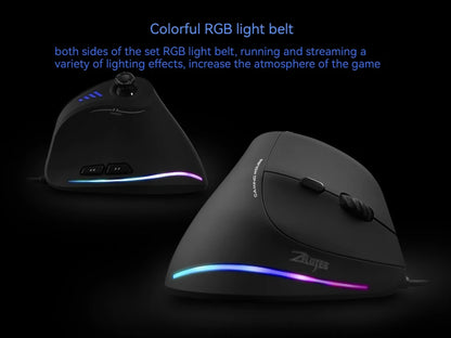 ZELOTES C18 Upright Ergonomic Gaming Mouse, 10000 DPI Wired Vertical Optical Mouse with 11 Programmable Buttons for PC, Office & Gaming