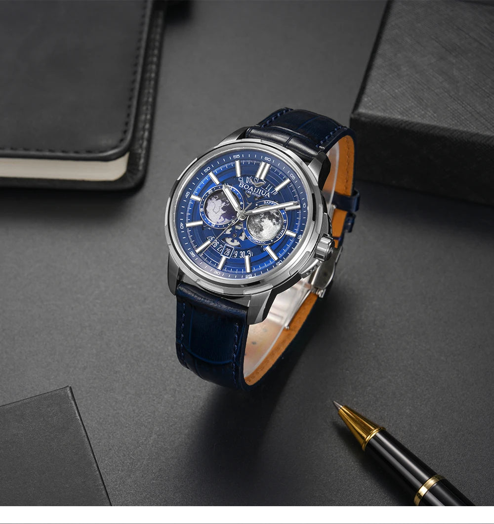BORIAGE(BOAIJIUA) Fully Automatic Mechanical Men's Watch Original Design Mechanical Watches  Waterproof Luminous Wristwatch