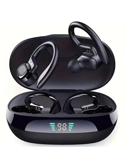 Écouteurs sans fil SP16, écouteurs sportifs Bluetooth 5.3 avec micro à réduction de bruit, 75H, stéréo HiFi, sur-oreille, écran LED, USB-C, IPX