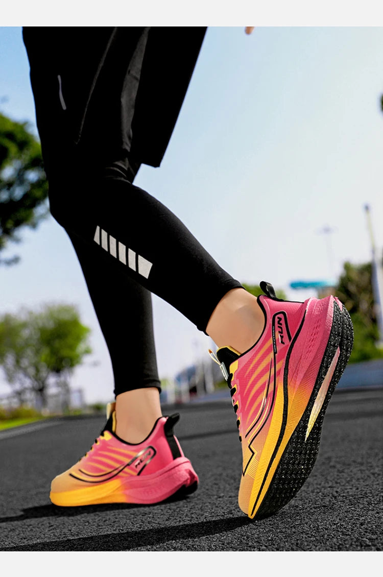 Men's Cushioning Running Shoes with Carbon Plate Marathon Women Lightweight Casual Sneakers for Jogging Workout Fitness Exercise