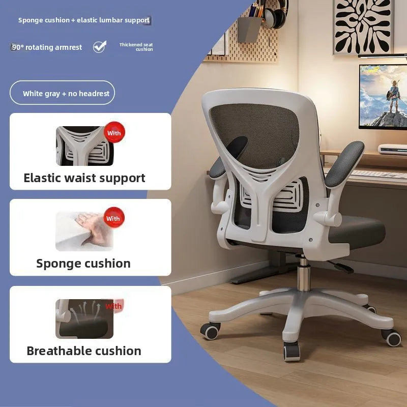 Ergonomic Gaming Chair for Office & Dorm, Comfortable Computer Desk Chair with Cushioned Seat, Adjustable Height Gaming Chair for Long Hours