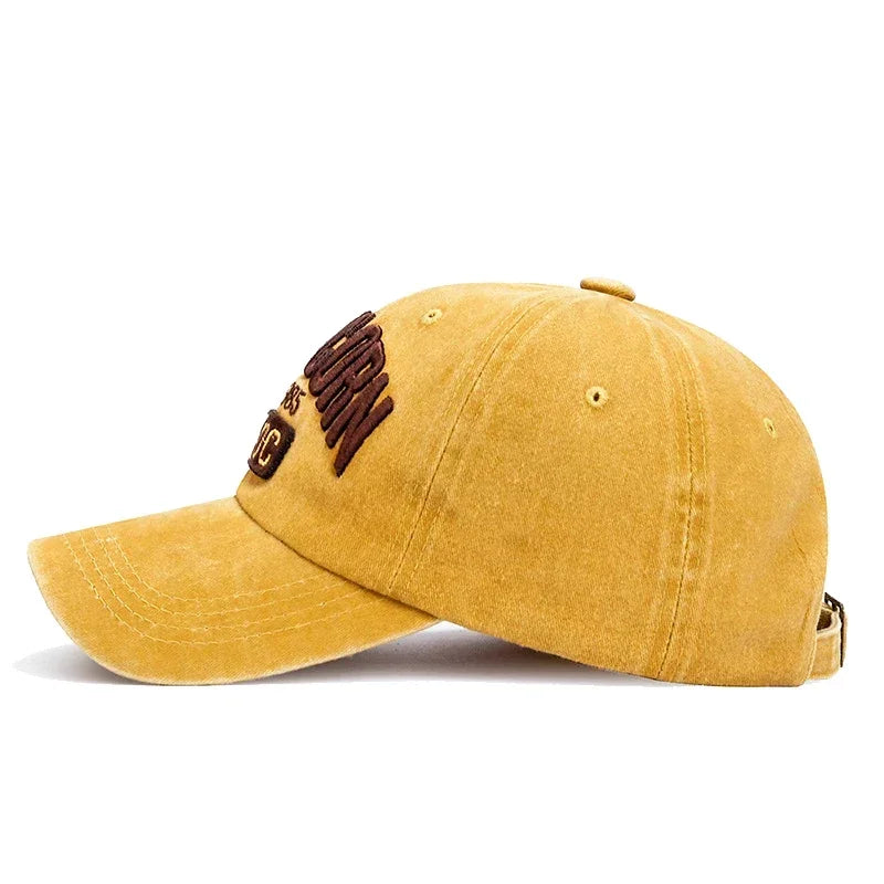 Unisex vasket, slidt 'CAPRICORN' alfabet 3D-broderi blød top baseballkasket mode mænd kvinder udendørs afslappet sportskasket
