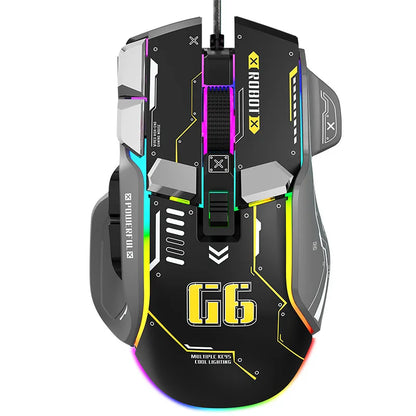HXSJ Programmable Gaming Mouse Wired 12800 DPI RGB Gaming Mouse with 12 Programmable Buttons, Ergonomic Wired Gaming Mouse for PC, Laptop & Windows