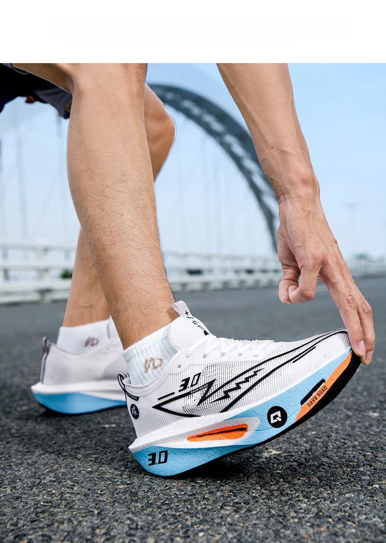 Herresneakers i mesh – komfortable tennissko til mænd – løbesko med Carbon Board 3.0-støddæmpning – til sportstræning og jogging – specialdesignede joggesko