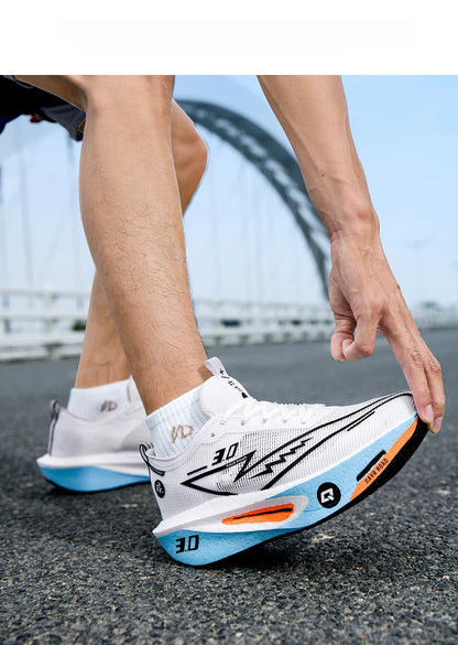 Herresneakers i mesh – komfortable tennissko til mænd – løbesko med Carbon Board 3.0-støddæmpning – til sportstræning og jogging – specialdesignede joggesko