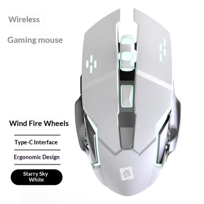 Wireless Mouse Silent Rechargeable Bluetooth Mouse, Type-C Dual Mode 2.4G Wireless Mouse, Ergonomic RGB Wireless Mouse for Laptop, PC, Office & Gaming