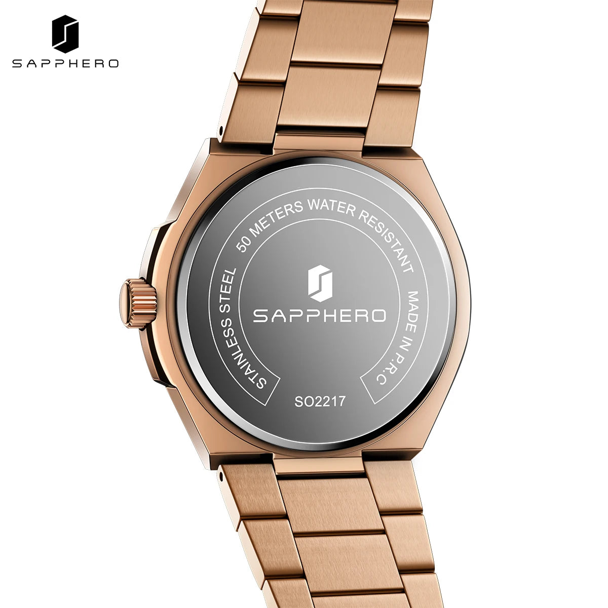 SAPPHERO Luxury Men's Watches Date Display Stainless Steel Watch Strap Men's Gifts Travel Essentials Waterproof Wristwatch