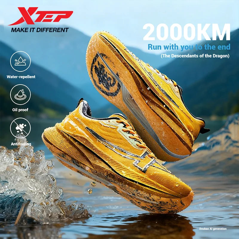 Xtep 2000km Men's Running Shoes 2025 Winter Water Proof Stronger Propulsive Force Cushion Shock Absorption Sneakers 875419110019