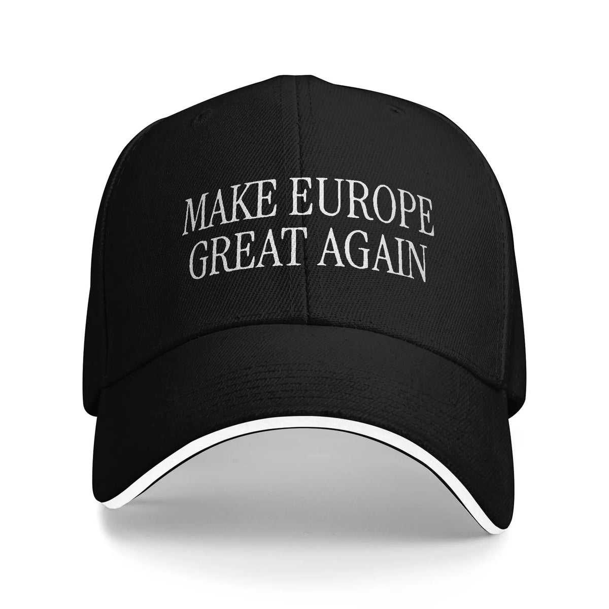 Make Europe Great Again - Cappellino da baseball bianco con scritta "Sun" - Primavera - Unisex - Adolescenti - Cappellini hip hop - Casual - Sport all'aperto - Cappellini da baseball