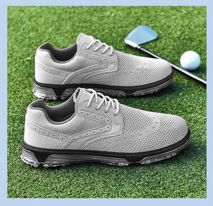 LiXingMing Golf Shoes Men Gray Large Size To 48# Breathable Cleats Golf Sport Shoes Teenager Training Golf Coach Sneakers