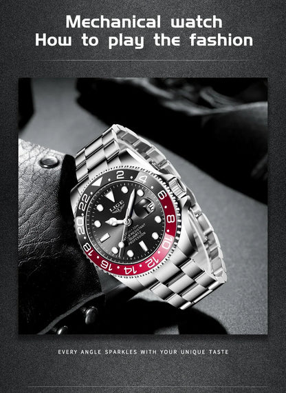 LIGE 2025 brand new men's watch luminous stainless steel business quartz luxury clock waterproof watches for men reloj hommes