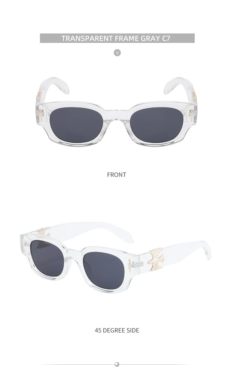 Punk Soaring Eagle Sunglasses Men 2026 Luxury Brand Designer Fashion Rectangle Sun Glasses For Women Steampunk Shades Eyewear