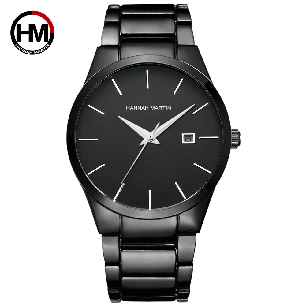 Zegarek męski Hannah Martin, koperta ze stali nierdzewnej, mechanizm kwarcowy, tarcza o średnicy 41 mm, styl biznesowy, z funkcją kalendarza (imitacja)