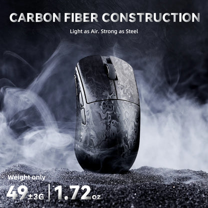 Mouse de gaming wireless ATTACK SHARK R11 ULTRA din fibră de carbon, 8000Hz, PAW3950MAX, 42000DPI, greutate redusă 49g, 20000FPS, Nordic 52840
