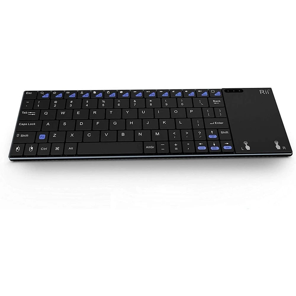Russische, spanische, englische und französische kabellose Tastatur Rii K12+/i12+ Mini-Tastatur mit Touchpad-Maus für Android, Laptop, PC und TV-Box