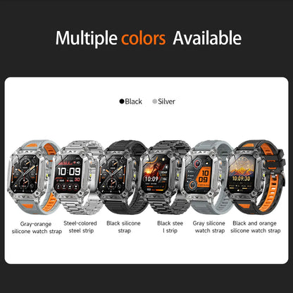 2026 TANK New 1400mAh Military GPS Smart Watch Men 2.01" AMOLED Screen 10ATM Waterproof Clock SOS Call Flashlight Smartwatch iOS