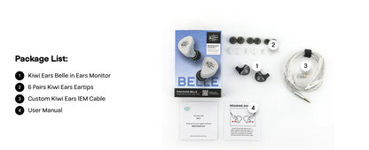 Linsoul Kiwi Ears Belle HiFi IEM Earphones 10mm DLC Dynamic Driver Wired In-Ear Monitors with Premium Sound Signature