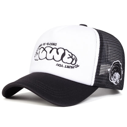 Unisex EVERYONE IS GOING Letter Embroidery Baseball Net Caps Adjustable Casual Hats Spring and Summer Outdoor Sunscreen Hat