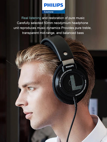 Philips Original SHP9500 Wired Headphones HiFi Stereo HD Mic Call Earphones Sports Running Headset iPhone Android Universal