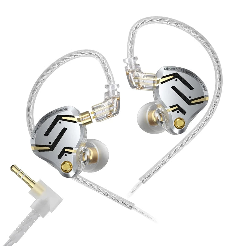Auriculares intraaurales híbridos KZ ZS12 PRO 2 – Auriculares gaming con cable, graves HiFi y drivers superlineales