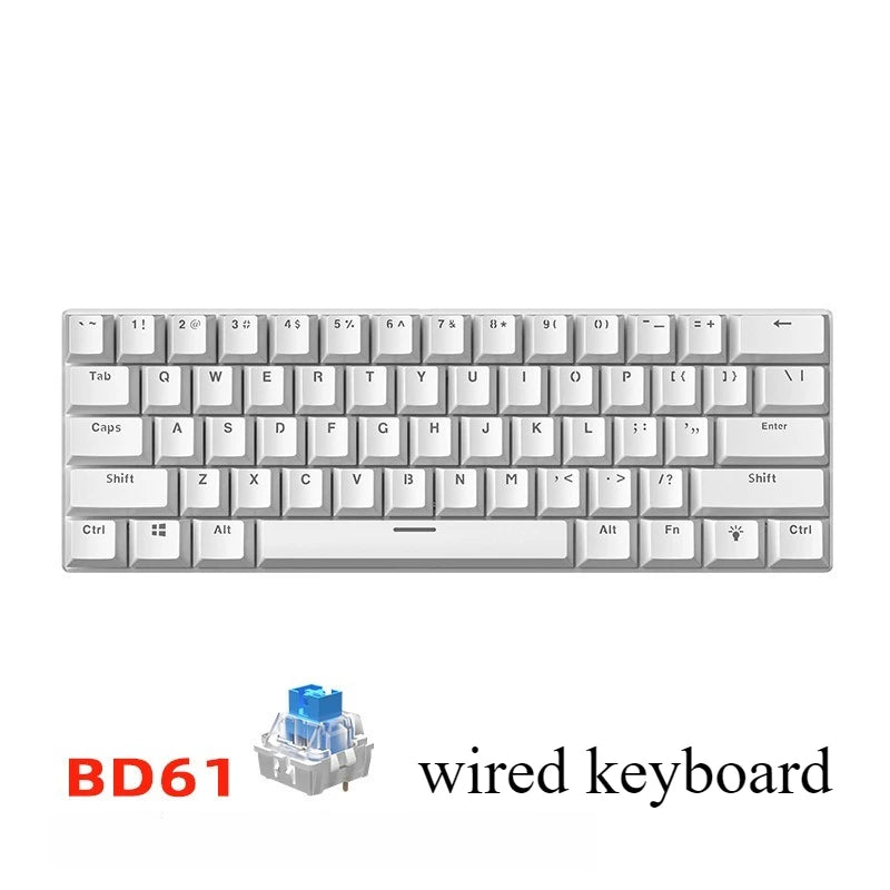 LIEI 60% Mechanical Gaming Keyboard 61 Keys Wired Mechanical Keyboard RGB Backlit Compact Mini Gaming Keyboard for PC Laptop Office