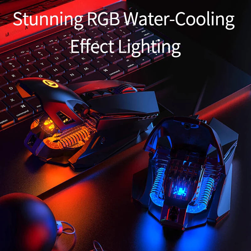 Ενσύρματο gaming ποντίκι esports με οπίσθιο φωτισμό RGB, ρυθμιζόμενο 200-7200 DPI, USB για PC, laptop και παιχνίδια FPS