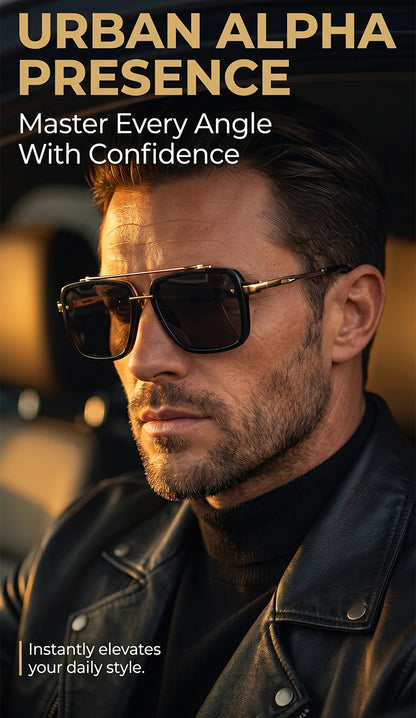 Steampunk Square Double Bridge Sunglasses Men Big 2026 Luxury Brand Designer Retro Punk Driving Sun Glasses Metal Frame Eyewear