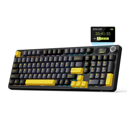 ATTACK SHARK X98Pro Wireless Mechanical Keyboard with Screen & Knob, Tri-Mode Hot Swappable RGB Mechanical Keyboard, Gasket Mounted Gaming Keyboard for PC, Mac & Laptop