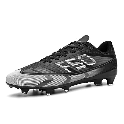 Lightweight AG /FG Soccer cleats PU Fabric Sweat Absorbent Upper TPU Non-slip Sole Durable Boys Girls Football Training