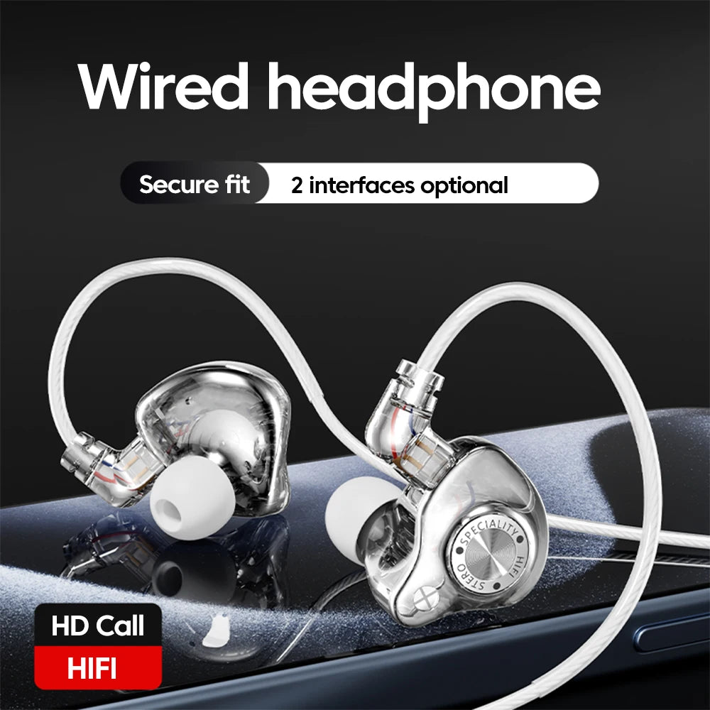 Original 15D Super Bass In-Ear Headphones with Mic – Type-C & 3.5mm AUX Wired Gaming Earphones, Noise Cancelling HiFi Deep Bass Headset for iPhone & Android