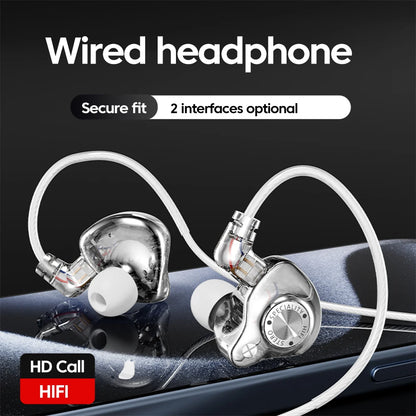 Original 15D Super Bass In-Ear Headphones with Mic – Type-C & 3.5mm AUX Wired Gaming Earphones, Noise Cancelling HiFi Deep Bass Headset for iPhone & Android