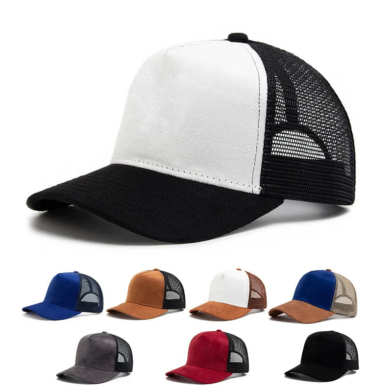 Sommer-baseballkasket i mesh til kvinder og mænd med bogstavpatch, snapback-kasket, afslappet, åndbar, unisex, street, hiphop, trucker-kasketter