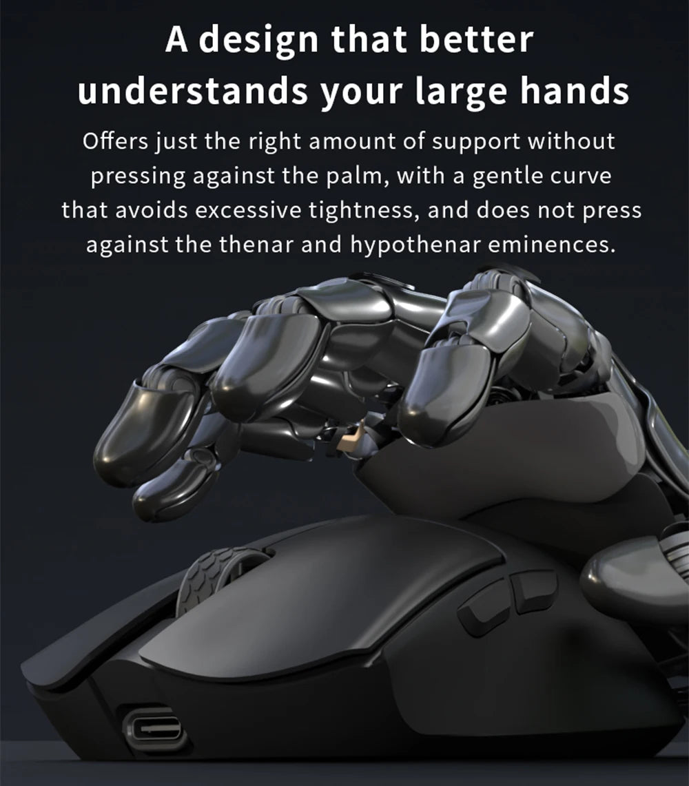 Souris gaming sans fil Darmoshark M3 V2 Tri-Mode 8K, capteur PAW3395, 26K DPI – Souris gaming ultra-légère pour PC et ordinateur portable