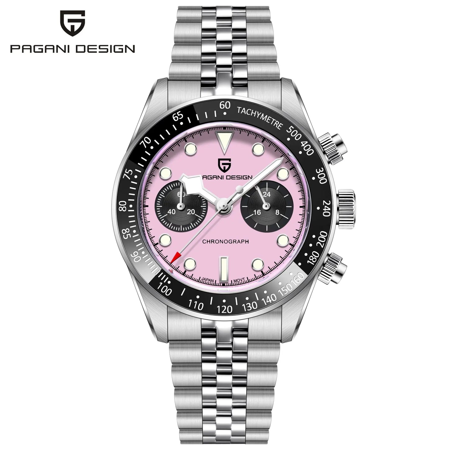 PAGANI DESIGN Trend Luxury Men Quartz Watch Elegant Business Stainless Steel Sapphire Tachometer Luminous 100m Dive Chronograph