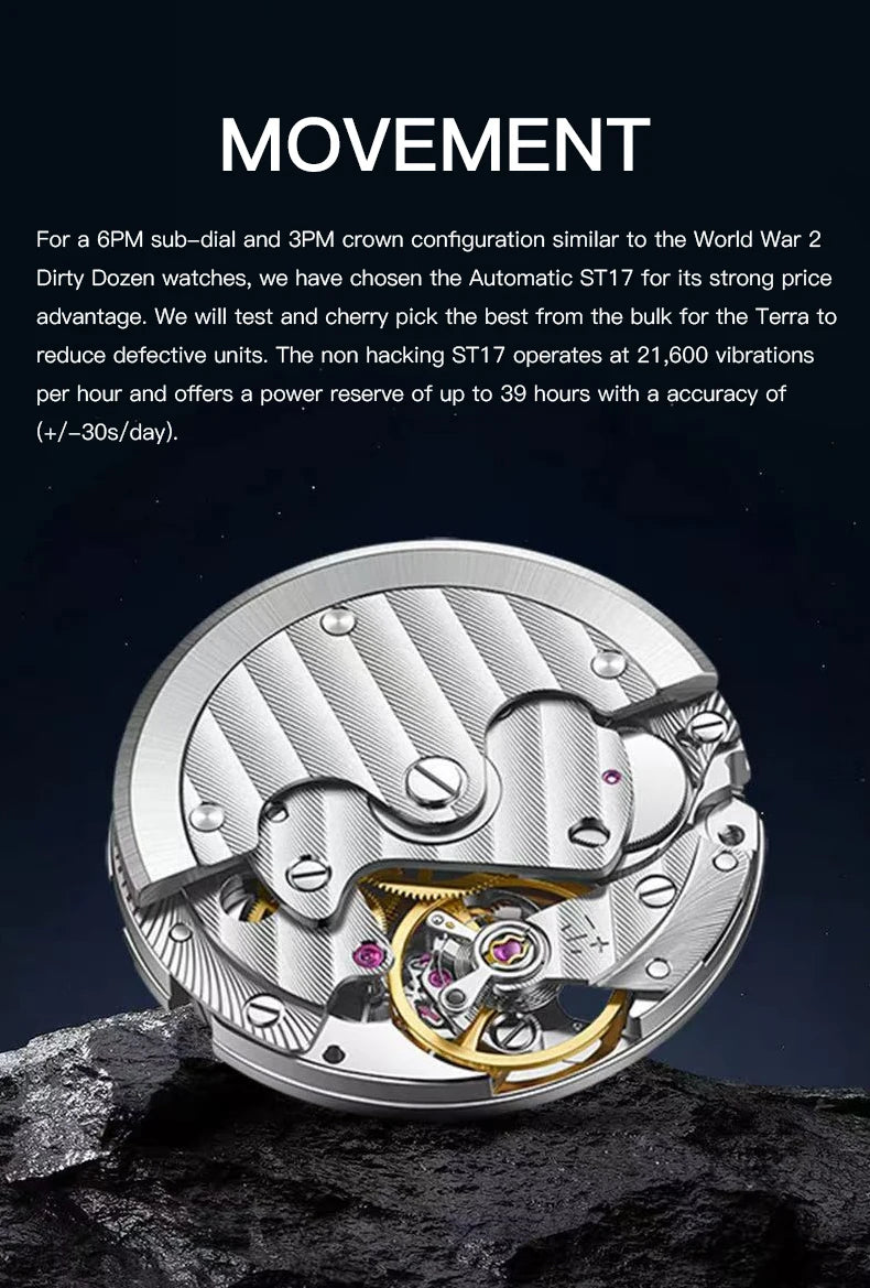 Specht & Söhne New Arrivals 1908 Automatic Watches For Men Stainless Steel Seagull Movt Mechanical Wristwatch 50M Waterproof