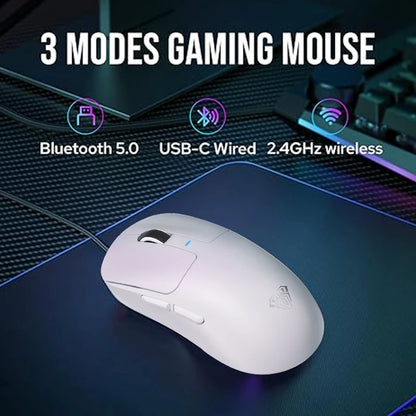 AULA SC680 Wireless Gaming Mouse, Tri-Mode Bluetooth 5.0/2.4G/Wired Gaming Mouse with PAW3395 Sensor, 26000 DPI Super Lightweight Gaming Mouse for PC, Mac & Laptop