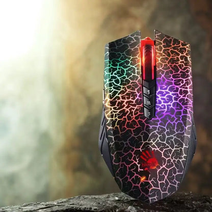 A4TECH A70 Bloody Light Strike Gaming Mouse, 6200 DPI Wired Gaming Mouse with 6 Sniper Modes, Optical Gaming Mouse for FPS & Esports