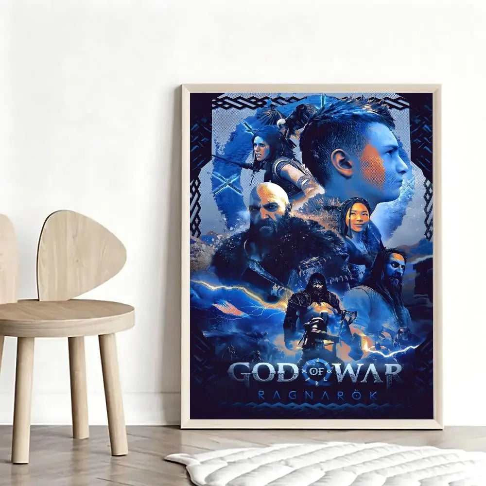 Mythic G-God of War RagnarokS Poster Stylish Art Poster Wall Decor for Living Room Bedroom Office Hotel Home Interior