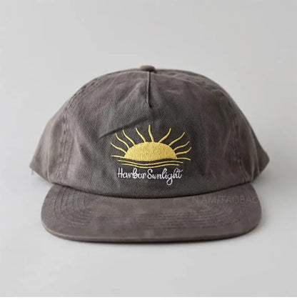 Casquette de baseball à visière plate mignonne pour femmes, hommes et adolescents, avec broderie « Sunrise », casquettes d'été et chapeaux de soleil