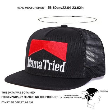 Unisex MAMA TRIED Embroidery Hip-hop Net Hats Spring And Summer Outdoor Adjustable Sports Casual Baseball Caps Sunscreen Hats