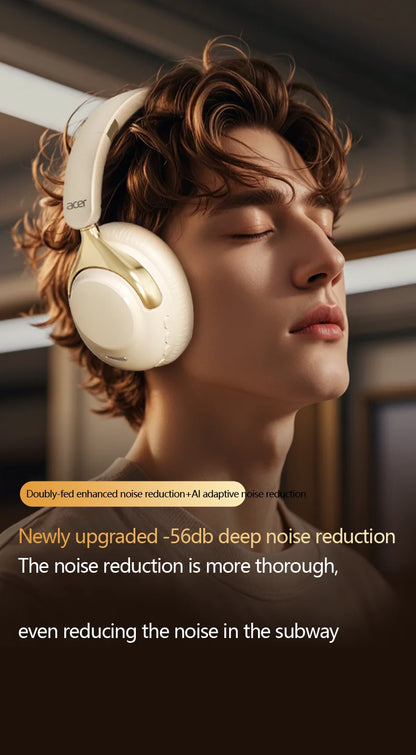 Acer OHR524 ANC Wireless Bluetooth Headphones 360° Surround Sound Gaming Headset with HD Mic, Noise Cancellation & 100H Battery
