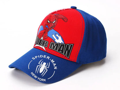 Figurka z anime Marvela Spider-Man – czapka z daszkiem z motywem kreskówkowym, bawełna i poliester, czapka z daszkiem dla chłopców i dziewcząt, akcesoria do nakryć głowy, prezent urodzinowy dla dzieci