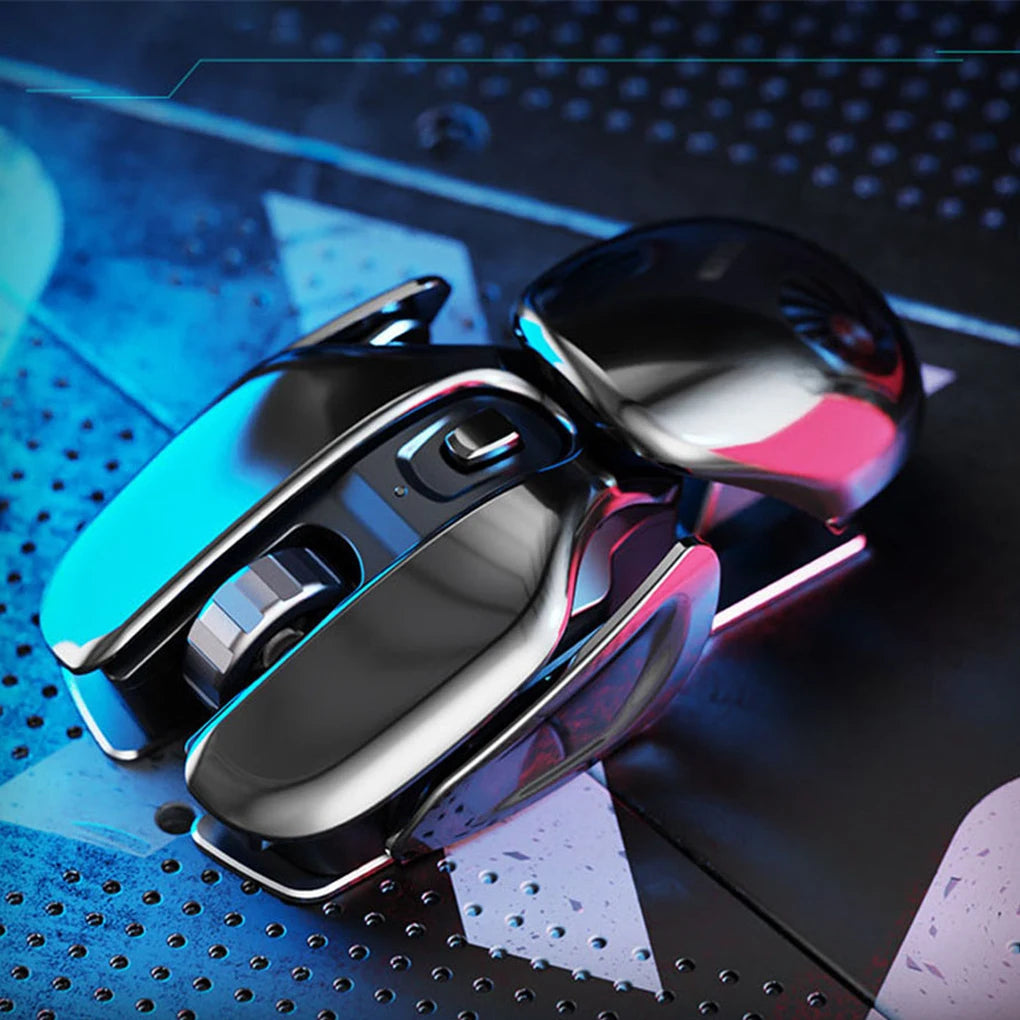 Rechargeable Wireless Mouse Bluetooth Ergonomic Silent Mouse with USB Receiver, Waterproof Optical Wireless Mouse for PC, Laptop, Desktop & Office