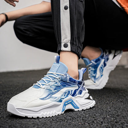 Herren-Sportschuhe, modische Schnürschuhe, vielseitig, rutschfest, mit dicker Sohle, bequeme Freizeit-Laufschuhe für Teenager und Herren, für den täglichen Gebrauch