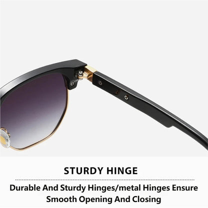 CLOUT GOGGLES Business Sunglasses Male Female Metal Polygon Rivet Half Frame Outdoor Driving Ultraviolet Protection Sun Glasses