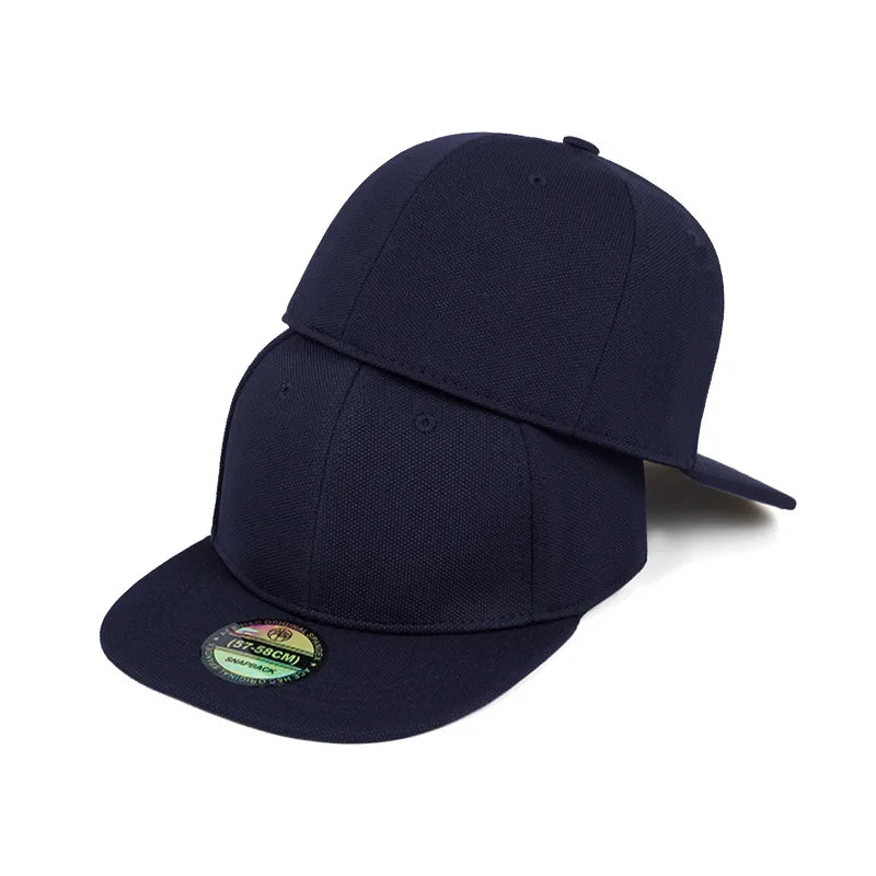 Casquettes Snapback fermées à l'arrière, non réglables, pour homme, de qualité, style hip-hop, ajustées, pour adulte, couleur unie, casquettes de baseball, 57-58 cm, pour petits visages